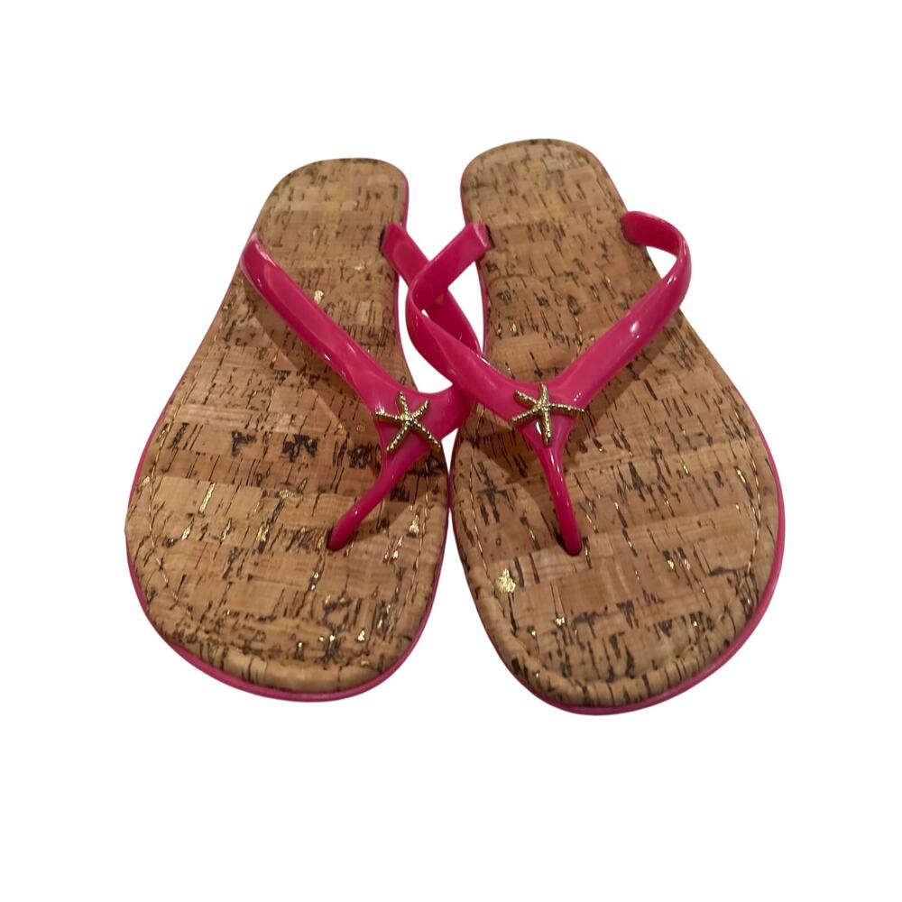 Tidewater Hot Pink Cork Flip Flop Sandals Women’s size 8